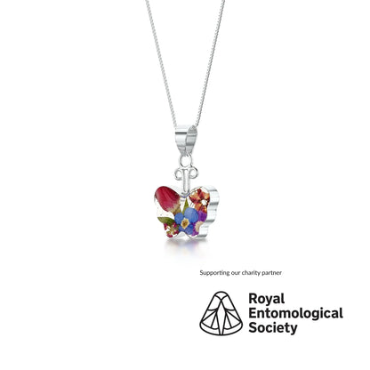 Collar de mariposa con flores reales de Shrieking Violet®