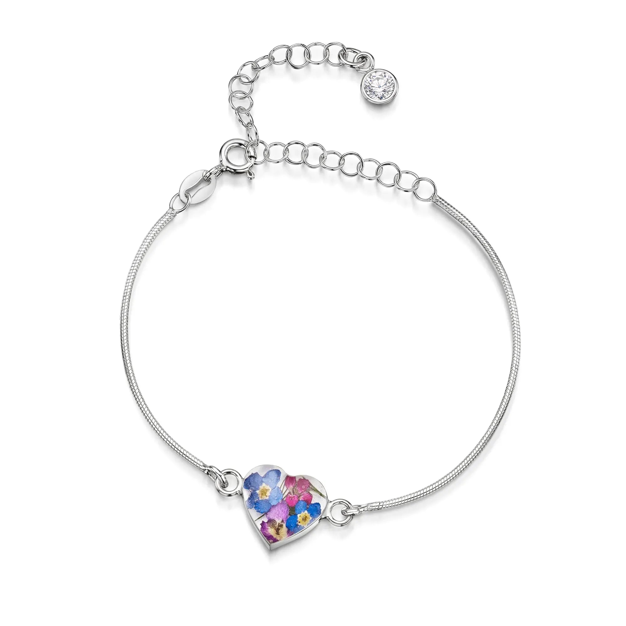 Personalisierte Blumenarmbänder aus Sterlingsilber mit Geburtssteinen | Shrieking Violet®