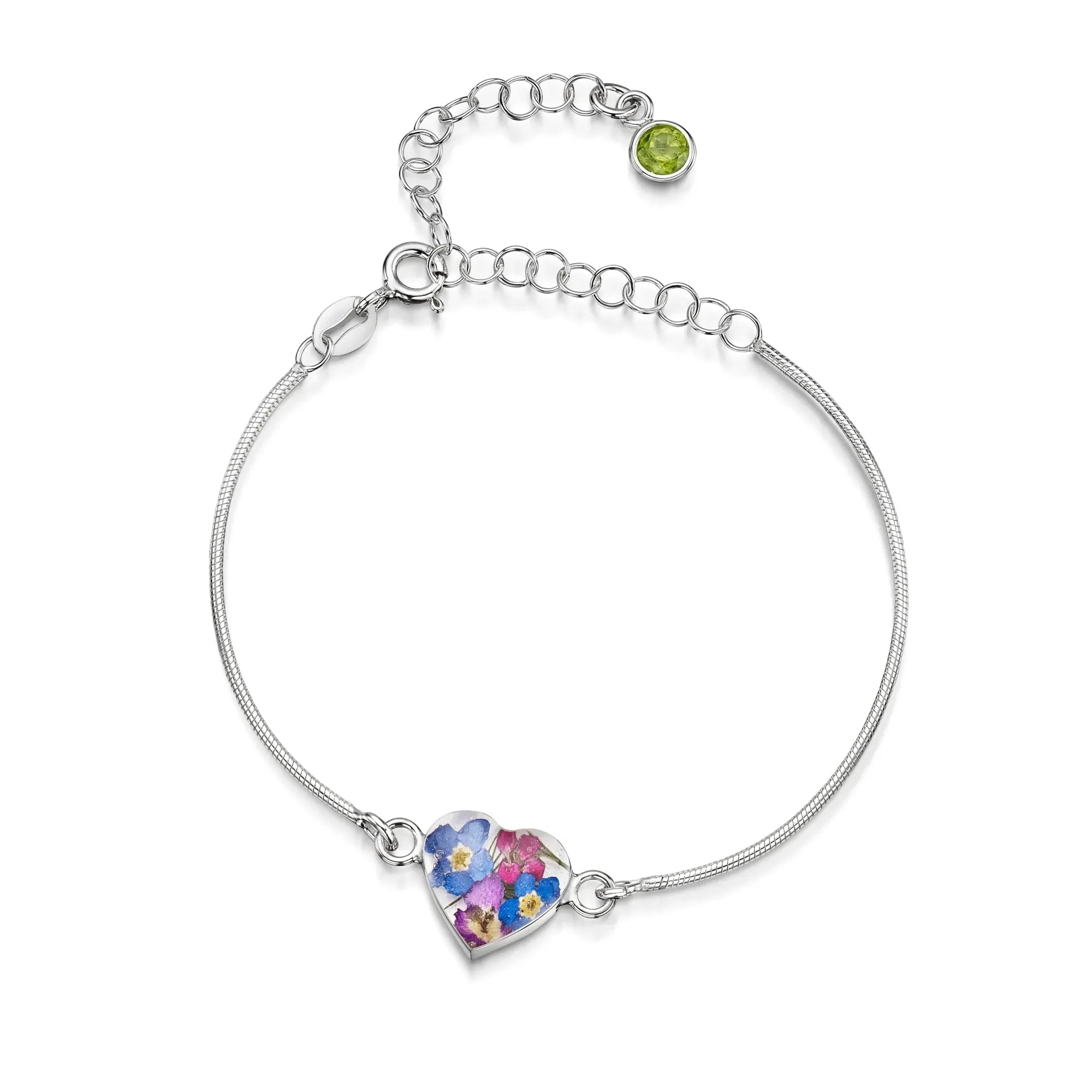 Personalisierte Blumenarmbänder aus Sterlingsilber mit Geburtssteinen | Shrieking Violet®