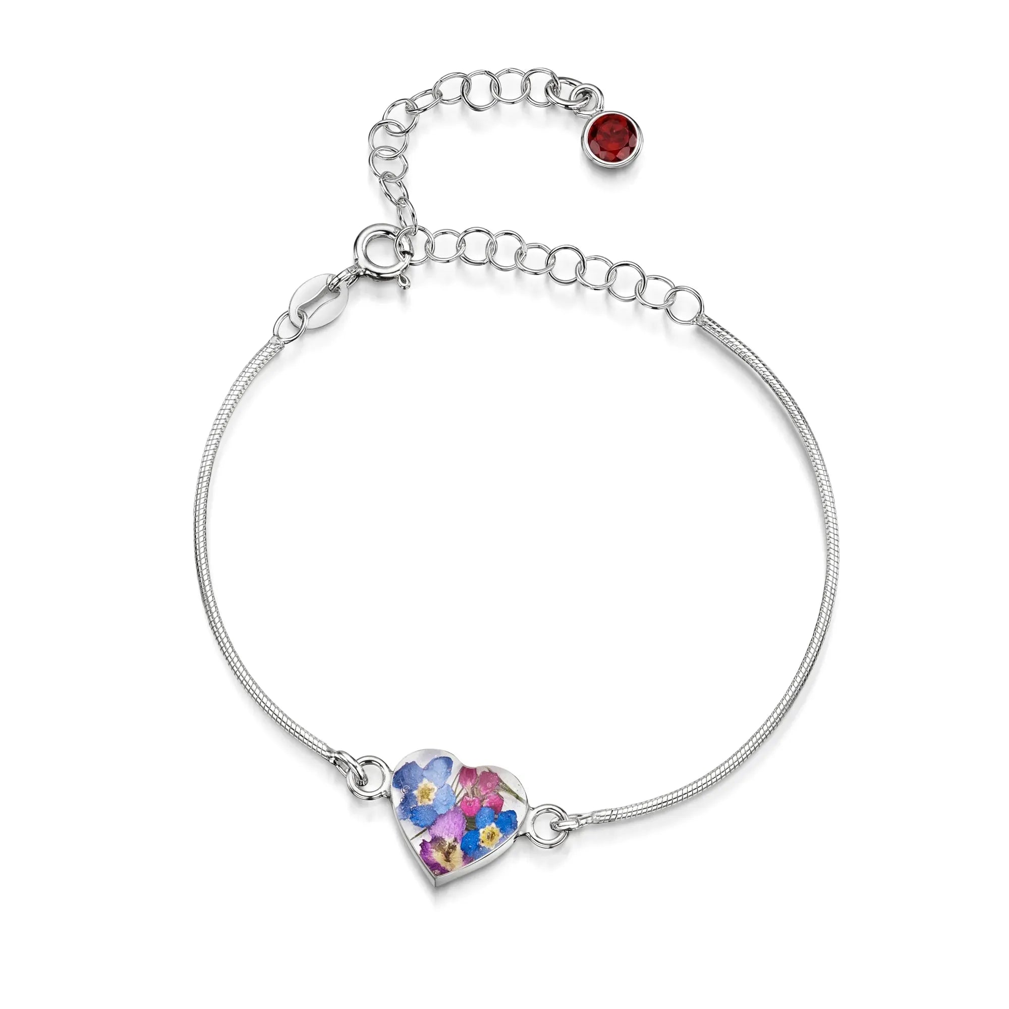 Personalisierte Blumenarmbänder aus Sterlingsilber mit Geburtssteinen | Shrieking Violet®