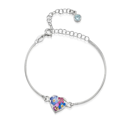 Personalisierte Blumenarmbänder aus Sterlingsilber mit Geburtssteinen | Shrieking Violet®