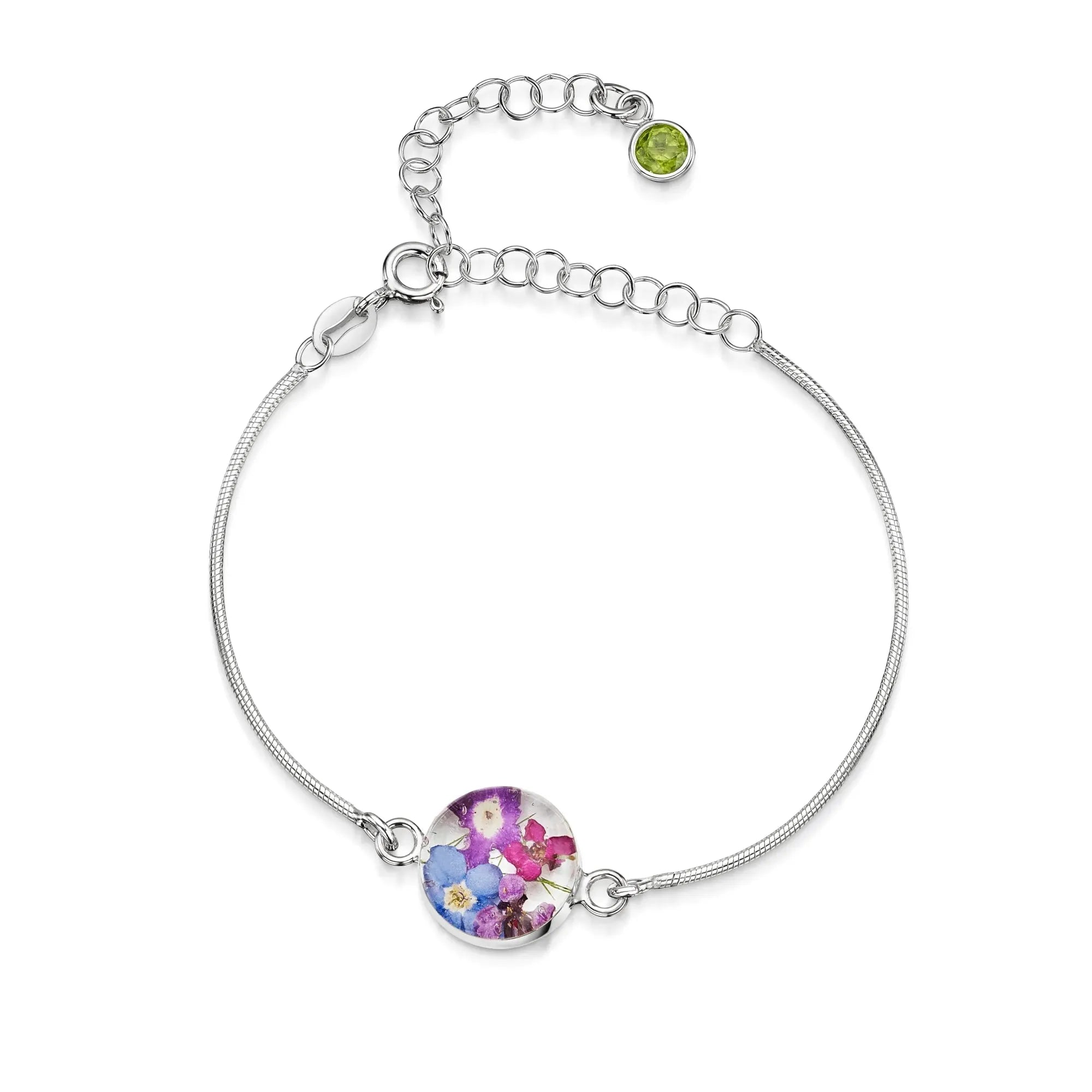 Personalisierte Blumenarmbänder aus Sterlingsilber mit Geburtssteinen | Shrieking Violet®
