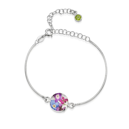 Personalisierte Blumenarmbänder aus Sterlingsilber mit Geburtssteinen | Shrieking Violet®