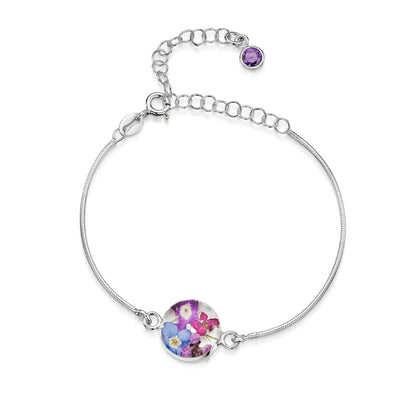 Personalisierte Blumenarmbänder aus Sterlingsilber mit Geburtssteinen | Shrieking Violet®