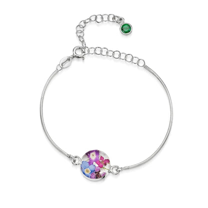 Personalisierte Blumenarmbänder aus Sterlingsilber mit Geburtssteinen | Shrieking Violet®