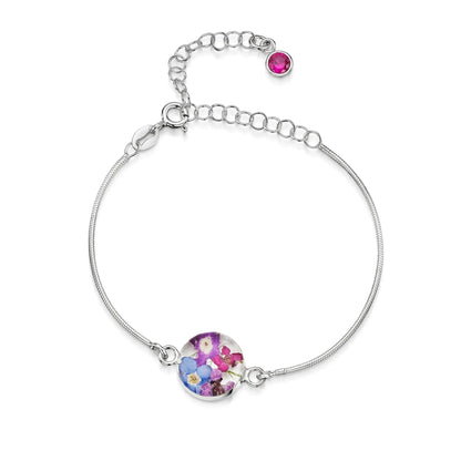Personalisierte Blumenarmbänder aus Sterlingsilber mit Geburtssteinen | Shrieking Violet®