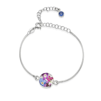 Personalisierte Blumenarmbänder aus Sterlingsilber mit Geburtssteinen | Shrieking Violet®