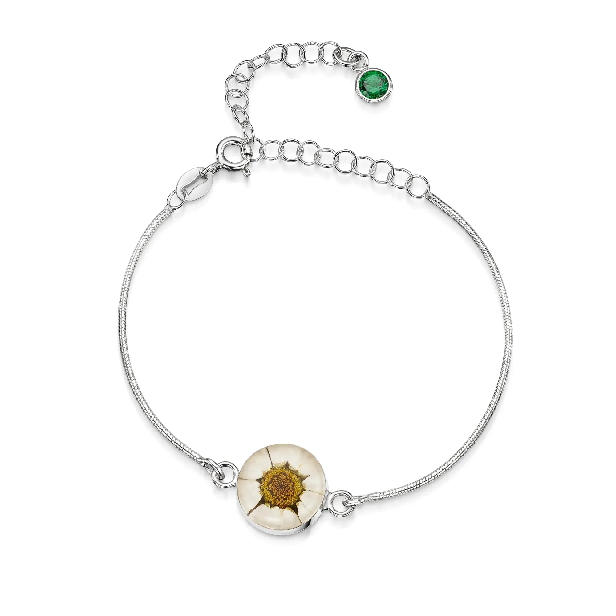 Personalisierte Blumenarmbänder aus Sterlingsilber mit Geburtssteinen | Shrieking Violet®