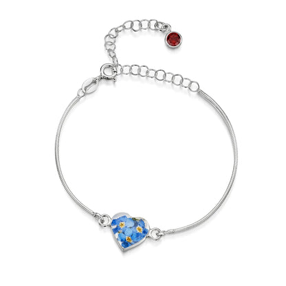 Personalisierte Blumenarmbänder aus Sterlingsilber mit Geburtssteinen | Shrieking Violet®