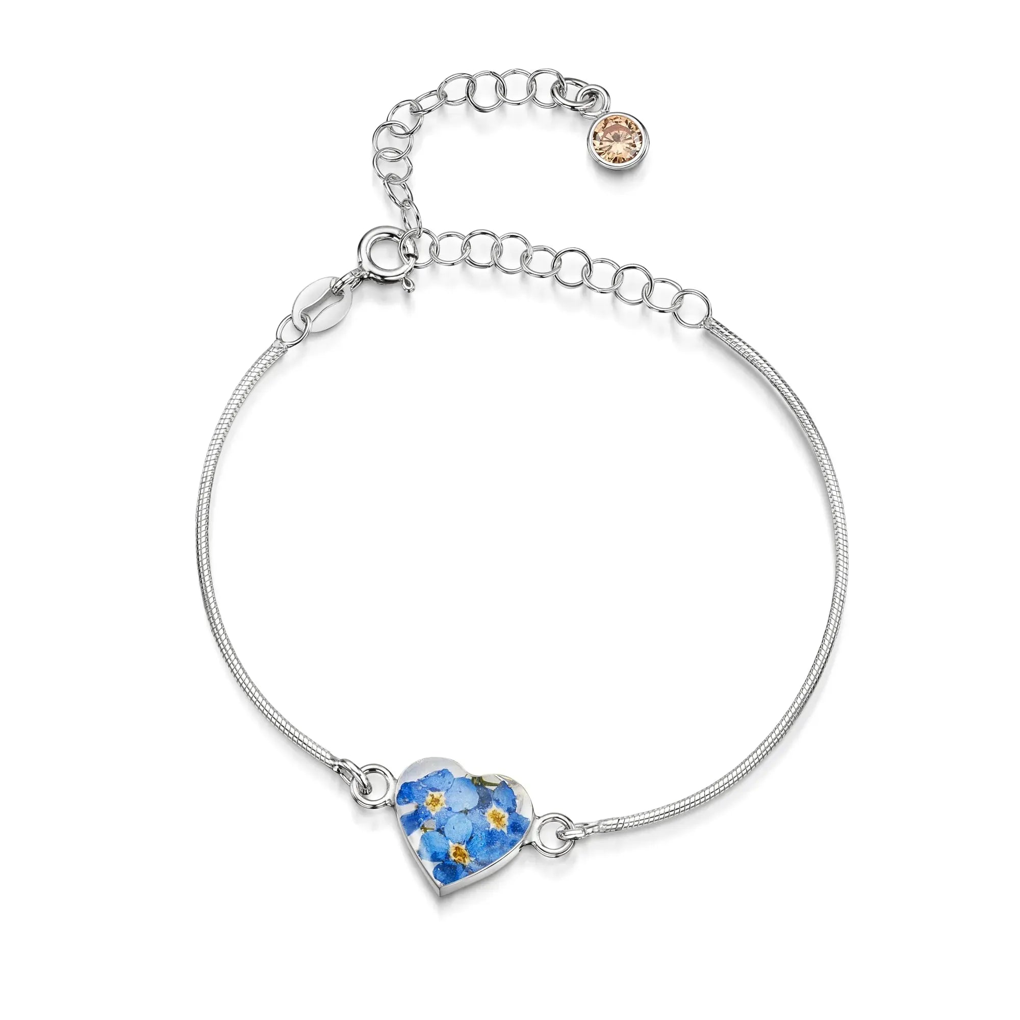 Personalisierte Blumenarmbänder aus Sterlingsilber mit Geburtssteinen | Shrieking Violet®