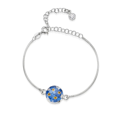 Personalisierte Blumenarmbänder aus Sterlingsilber mit Geburtssteinen | Shrieking Violet®