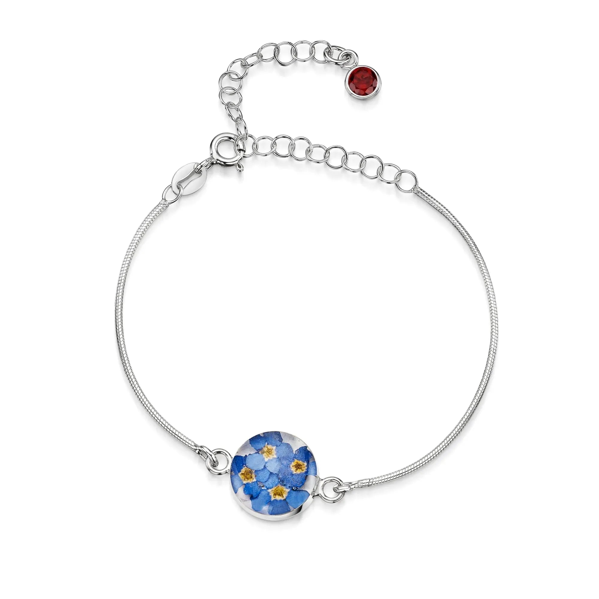 Personalisierte Blumenarmbänder aus Sterlingsilber mit Geburtssteinen | Shrieking Violet®