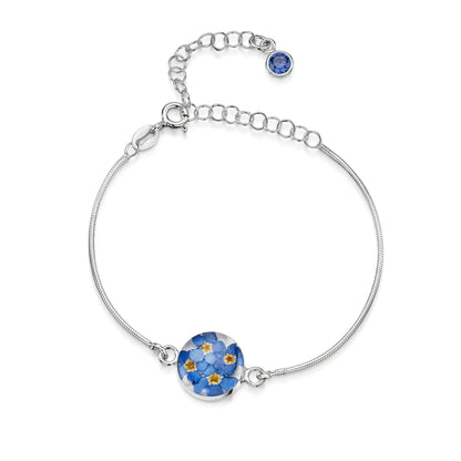 Personalisierte Blumenarmbänder aus Sterlingsilber mit Geburtssteinen | Shrieking Violet®
