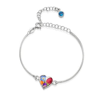 Personalisierte Blumenarmbänder aus Sterlingsilber mit Geburtssteinen | Shrieking Violet®