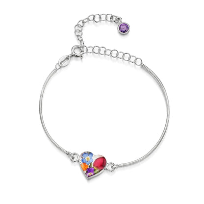 Personalisierte Blumenarmbänder aus Sterlingsilber mit Geburtssteinen | Shrieking Violet®