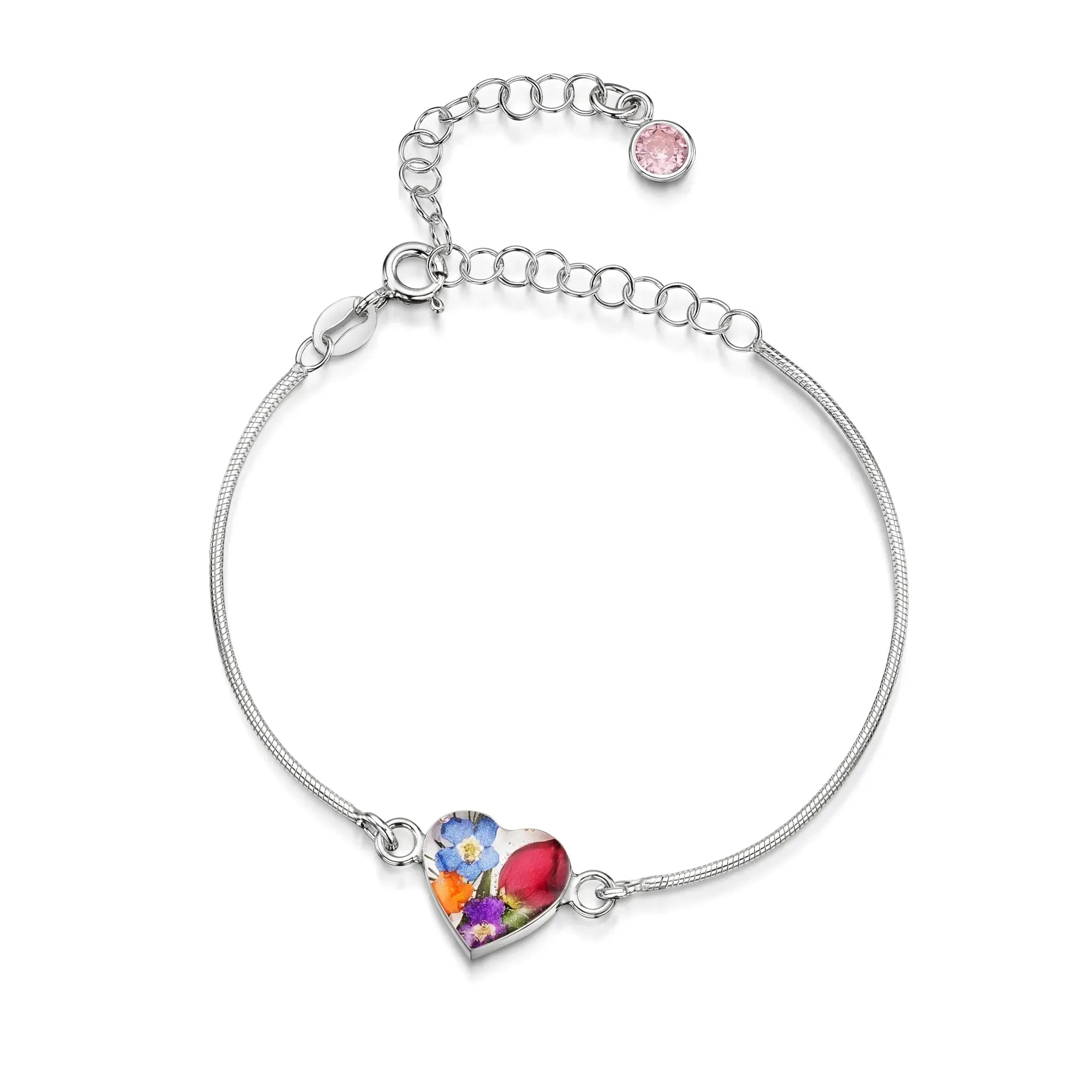 Personalisierte Blumenarmbänder aus Sterlingsilber mit Geburtssteinen | Shrieking Violet®