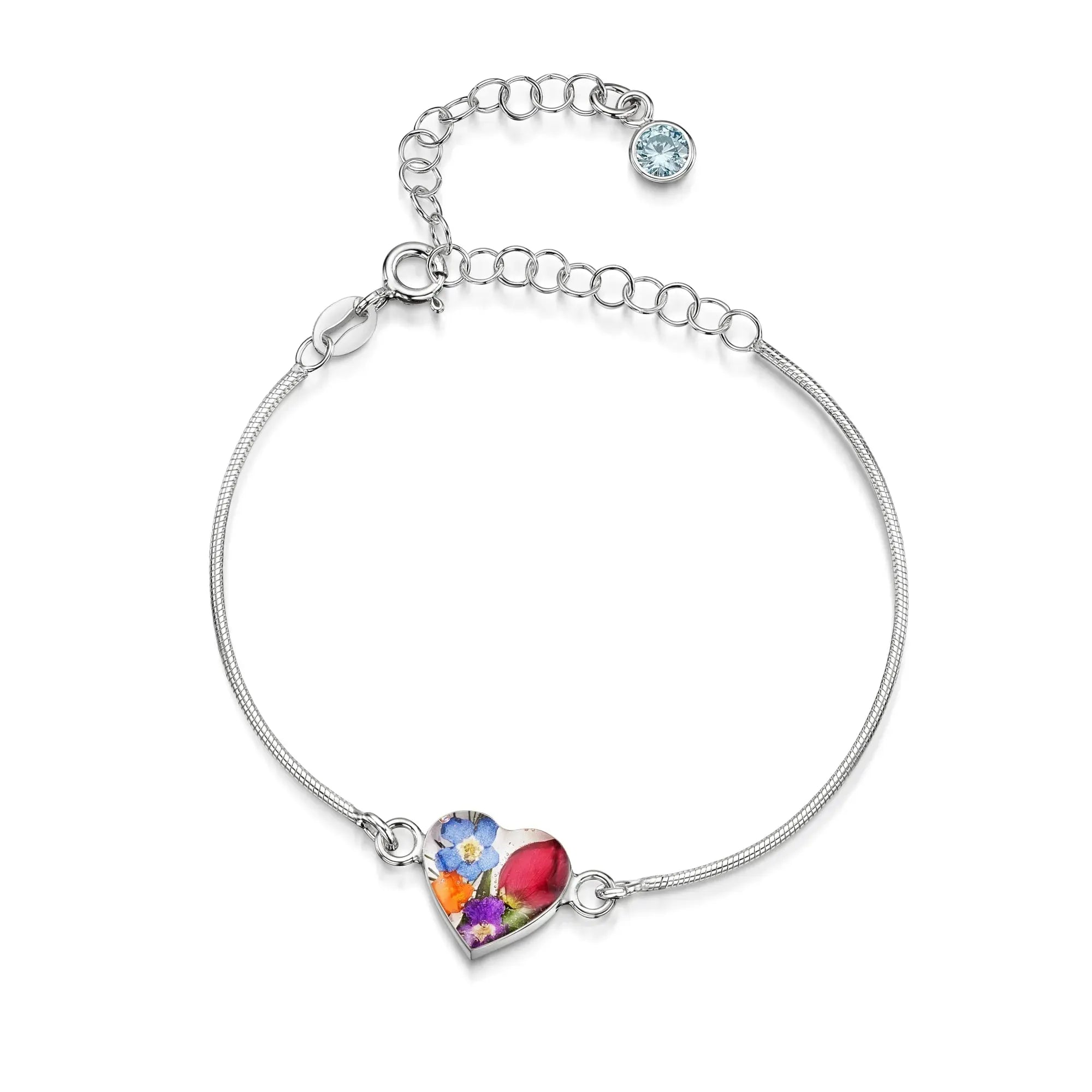 Personalisierte Blumenarmbänder aus Sterlingsilber mit Geburtssteinen | Shrieking Violet®