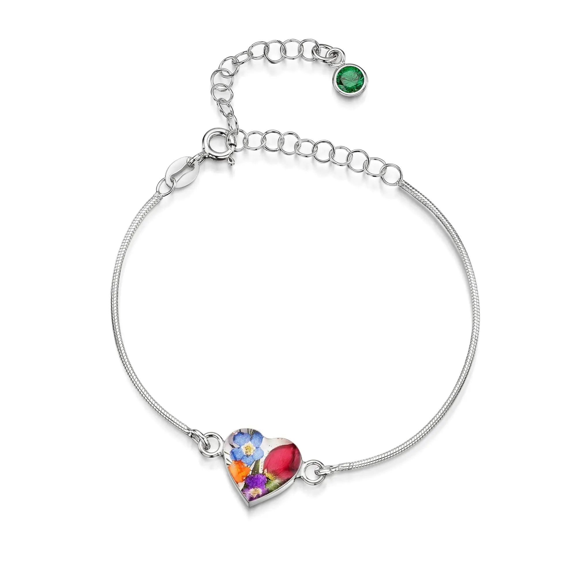 Personalisierte Blumenarmbänder aus Sterlingsilber mit Geburtssteinen | Shrieking Violet®