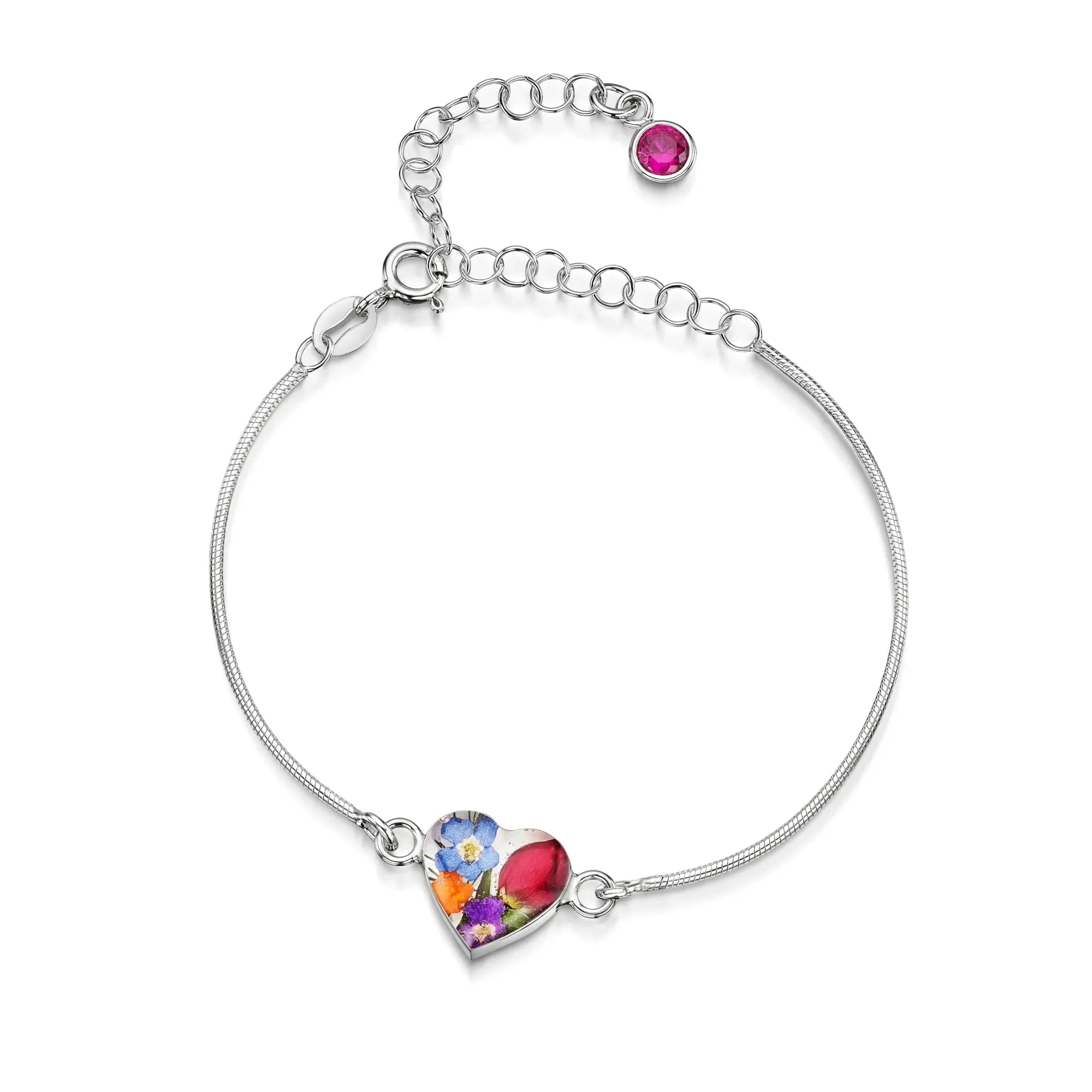 Personalisierte Blumenarmbänder aus Sterlingsilber mit Geburtssteinen | Shrieking Violet®