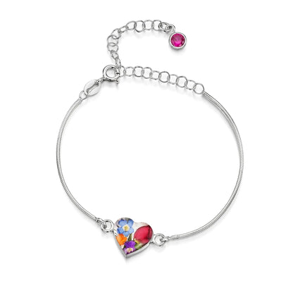 Personalisierte Blumenarmbänder aus Sterlingsilber mit Geburtssteinen | Shrieking Violet®