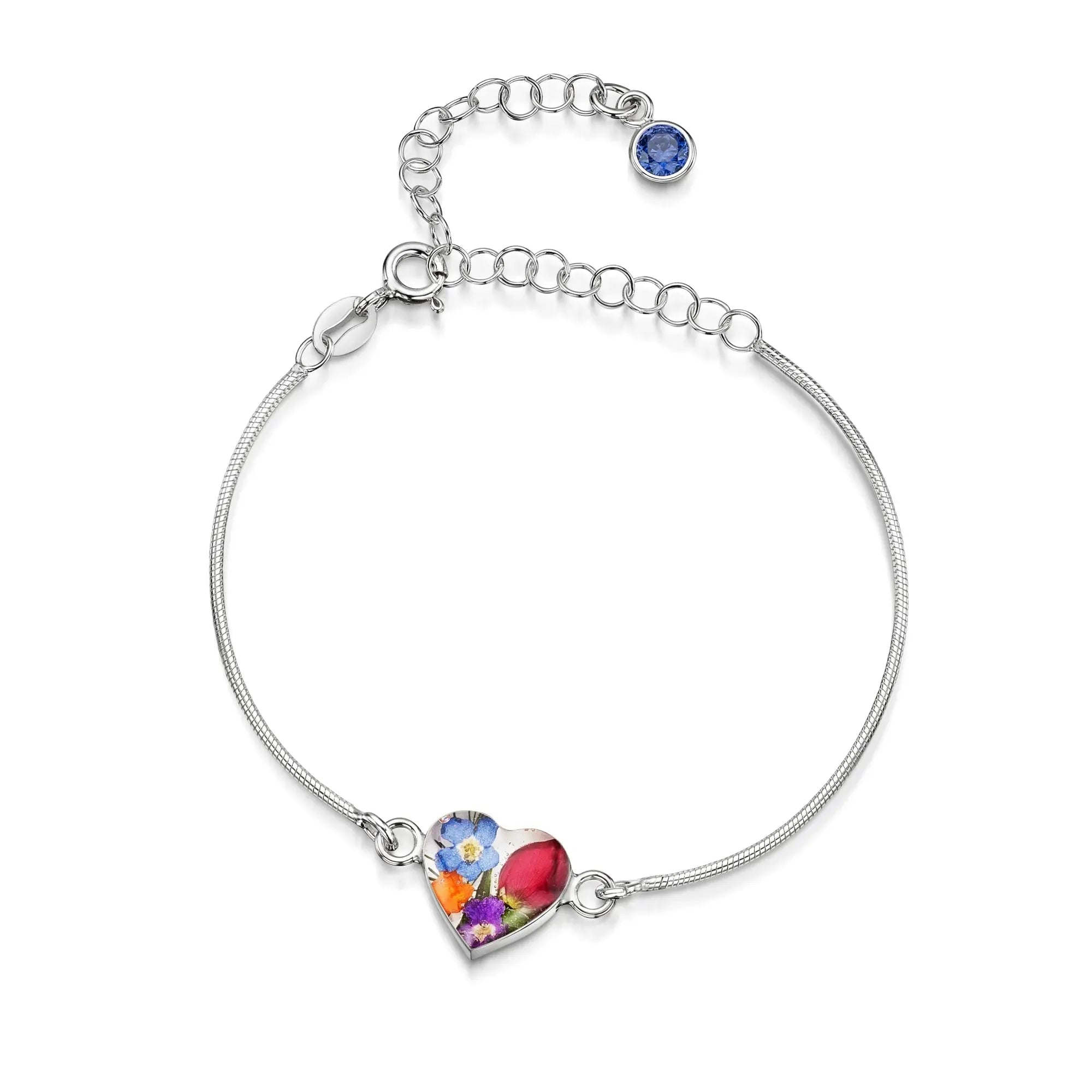 Personalisierte Blumenarmbänder aus Sterlingsilber mit Geburtssteinen | Shrieking Violet®