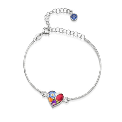 Personalisierte Blumenarmbänder aus Sterlingsilber mit Geburtssteinen | Shrieking Violet®
