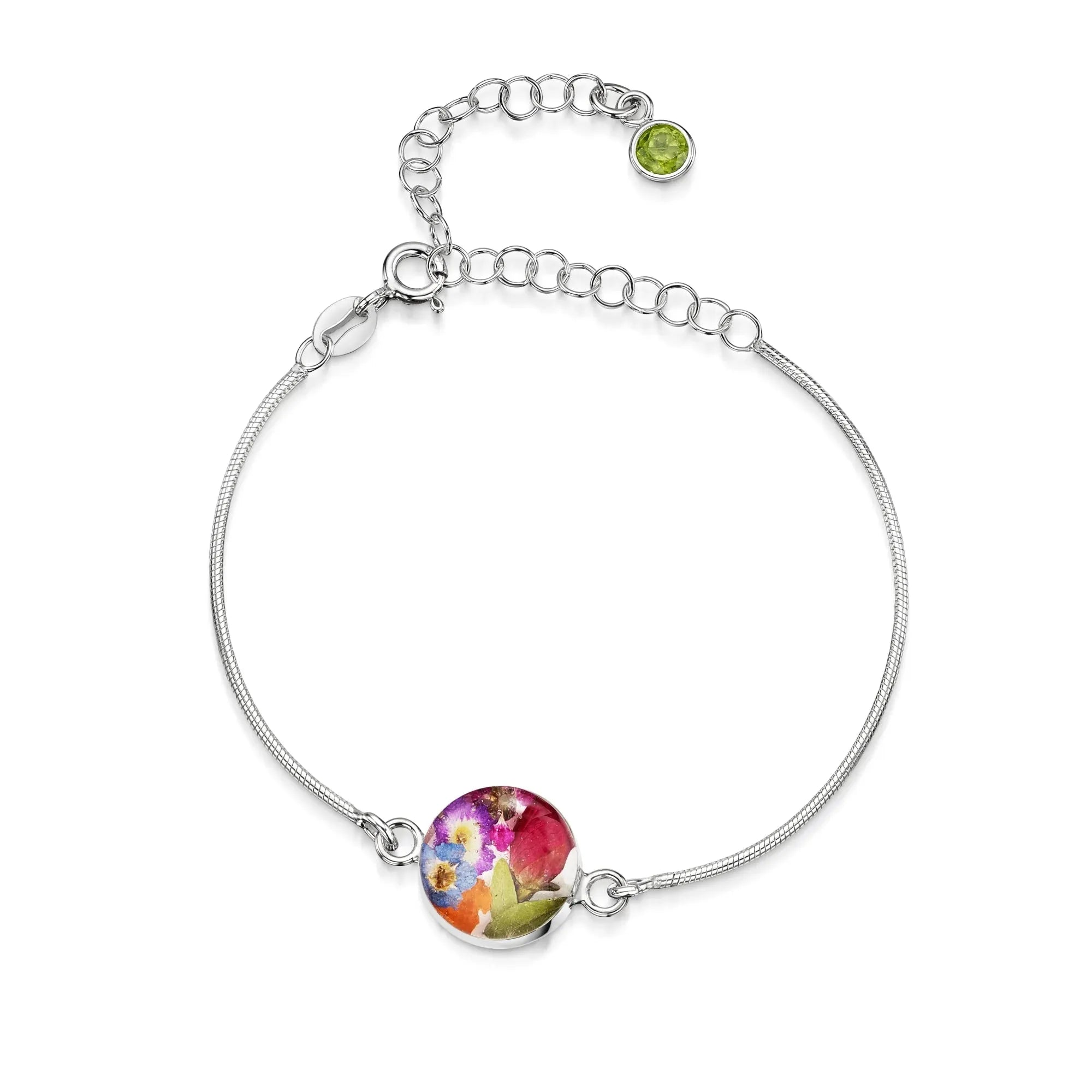 Personalisierte Blumenarmbänder aus Sterlingsilber mit Geburtssteinen | Shrieking Violet®