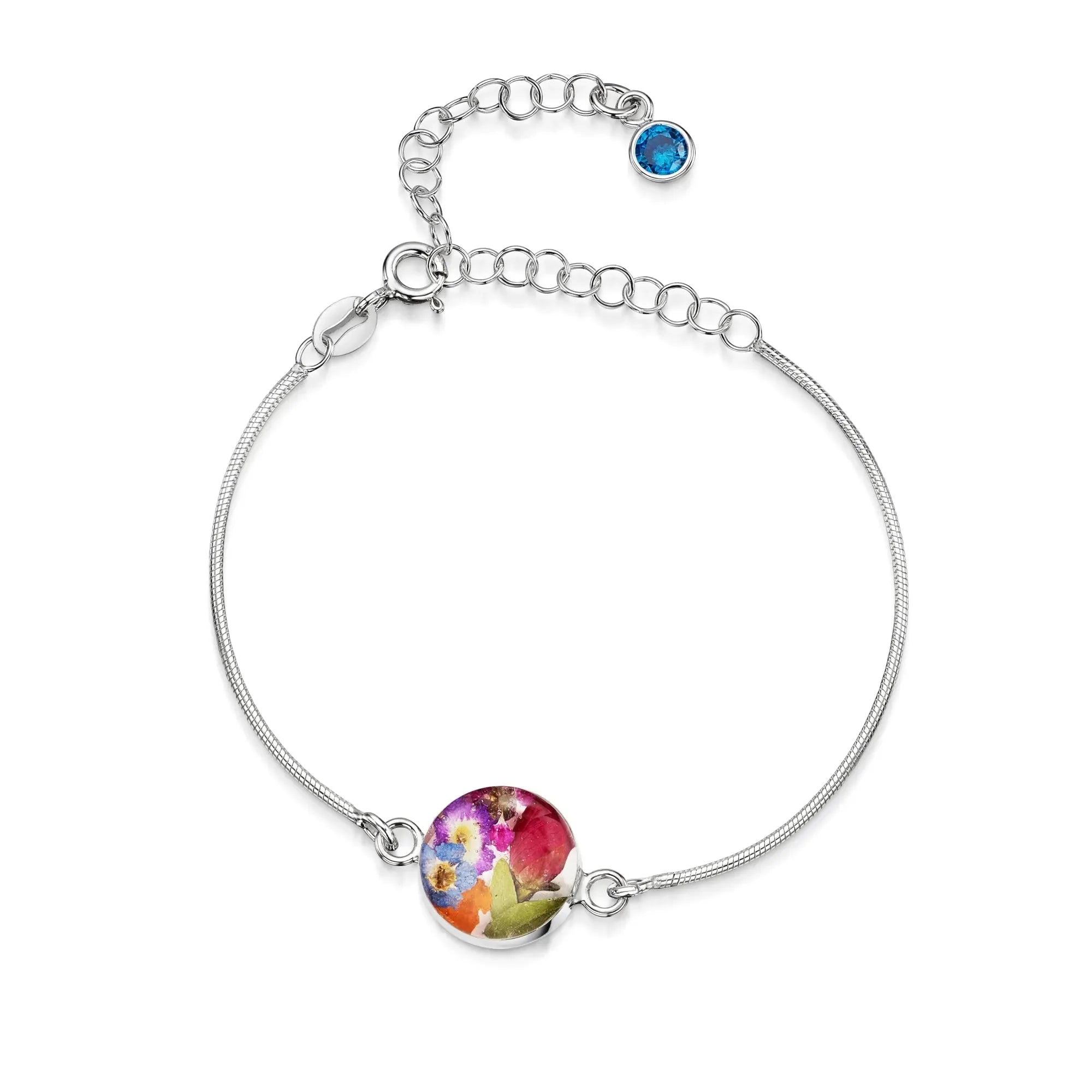 Personalisierte Blumenarmbänder aus Sterlingsilber mit Geburtssteinen | Shrieking Violet®