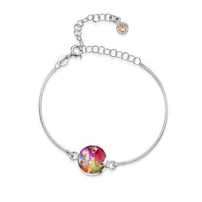 Personalisierte Blumenarmbänder aus Sterlingsilber mit Geburtssteinen | Shrieking Violet®