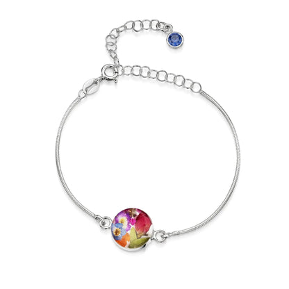 Personalisierte Blumenarmbänder aus Sterlingsilber mit Geburtssteinen | Shrieking Violet®