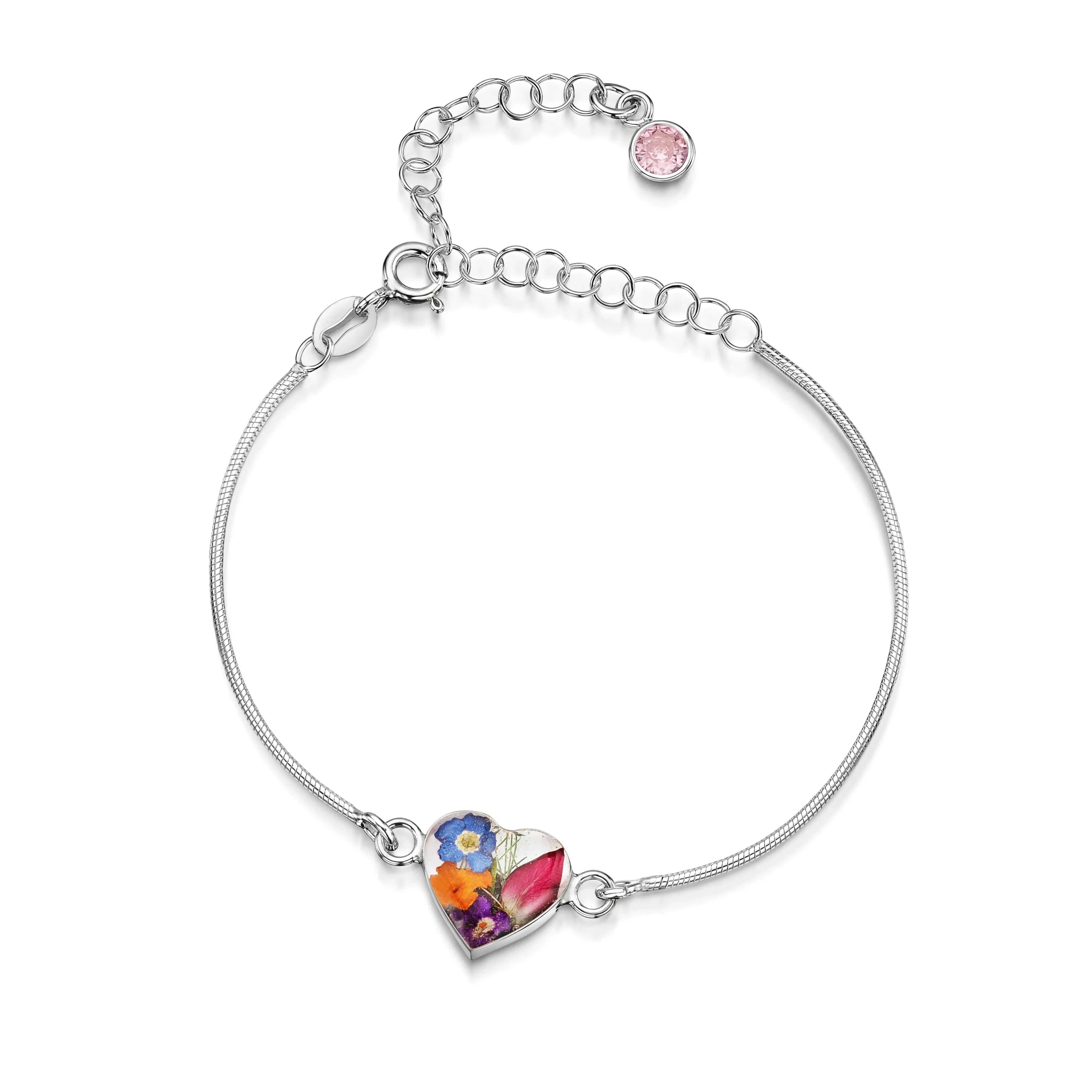 Personalisierte Blumenarmbänder aus Sterlingsilber mit Geburtssteinen | Shrieking Violet®