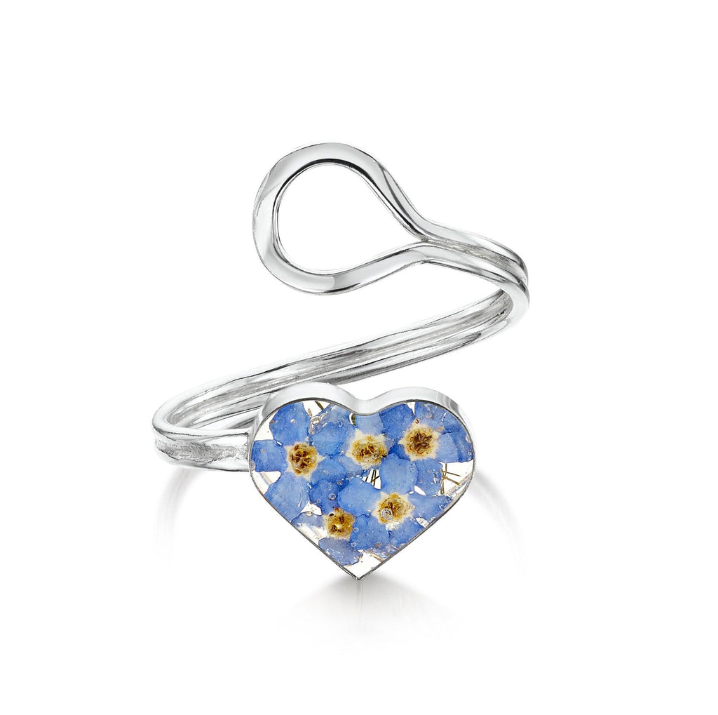 Forget-me-not ring by  Shrieking Violet® Sterling silver adjustable size ring with forget me not flowers. Ideal gift for mothers day, mums birthday