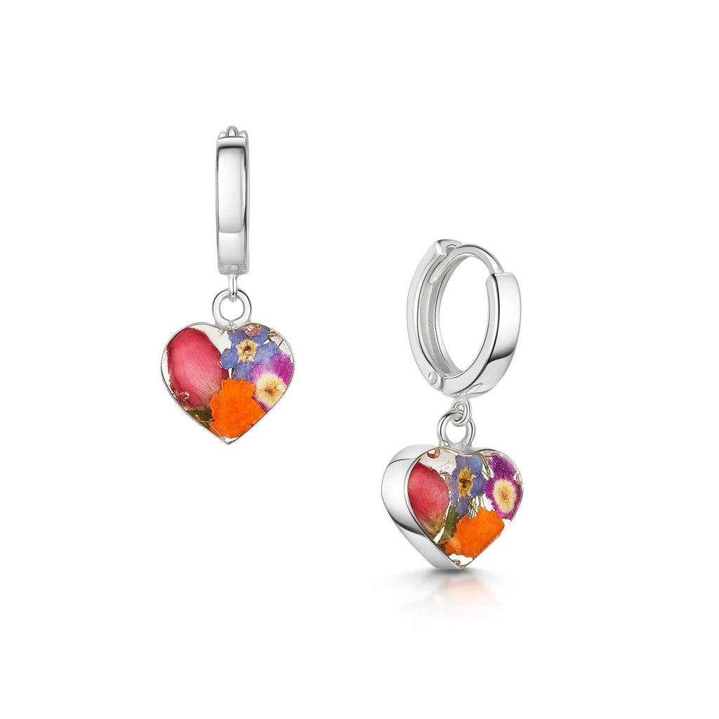 Silver Huggie Earring - Mixed - Heart